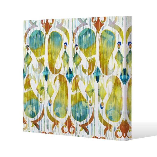 Benjamin Tate Design Ikat vibrant (Canvas Print) / 101 x 101 x 4cm in Natural - Size: 101 x 101 x 4 cm - image 1