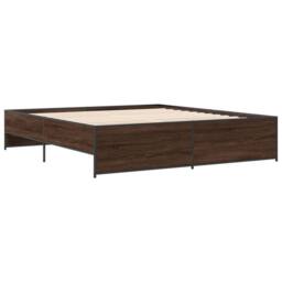 Berkfield Home Bed Frame without Mattress Brown Oak 200x200 cm - thumbnail 6