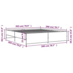 Berkfield Home Bed Frame without Mattress Brown Oak 200x200 cm - thumbnail 9