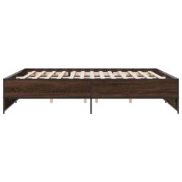 Berkfield Home Bed Frame without Mattress Brown Oak 200x200 cm - thumbnail 5