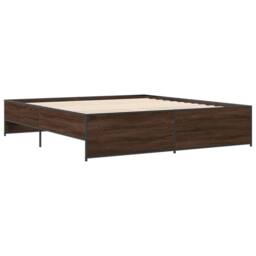 Berkfield Home Bed Frame without Mattress Brown Oak 200x200 cm - thumbnail 3