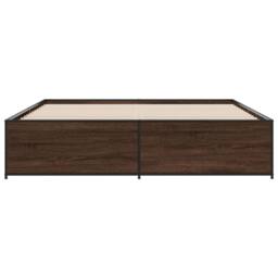 Berkfield Home Bed Frame without Mattress Brown Oak 200x200 cm - thumbnail 4