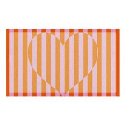 Artsy Mats Elizabeth Olwen Heart Stripe Indoor/Outdoor Doormat (70x40cm) in Pink - Size: 40 cm x 70 cm - thumbnail 2