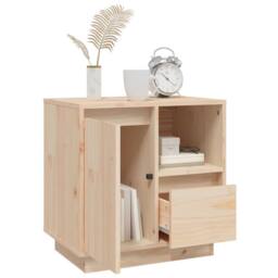 Berkfield Home Beautiful Bedside Cabinet 50x34x50 cm Solid Wood Pine in Light Tan - Size: 50 x 34 x 50 cm - thumbnail 5