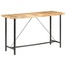 Berkfield Home Beautiful Bar Table 180x70x107 cm Rough Mango Wood in Brown - Size: 180 x 70 x 107 cm - thumbnail 8