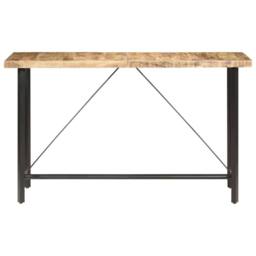 Berkfield Home Beautiful Bar Table 180x70x107 cm Rough Mango Wood in Brown - Size: 180 x 70 x 107 cm - thumbnail 3