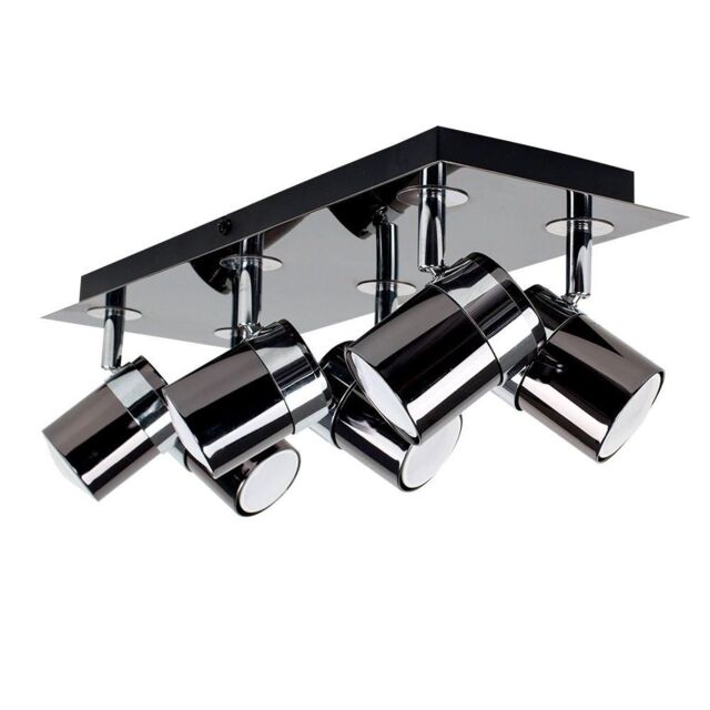 ValueLights Rosie 6 Way Black Ceiling Bar Spotlight - image 1