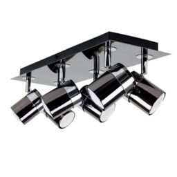 ValueLights Rosie 6 Way Black Ceiling Bar Spotlight