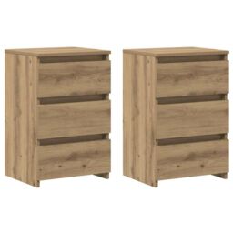 Berkfield Home Bedside Cabinets 2 pcs Artisan Oak 40x35x62.5 cm Engineered Wood in Brown - thumbnail 5