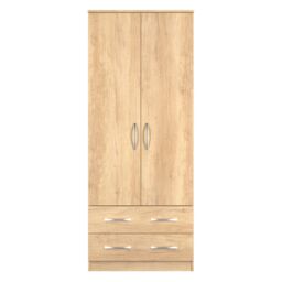 Ready Assembled 2 U Hampshire 2 Door 2 Drawer Wardrobe (Ready Assembled) in Light Brown - thumbnail 2