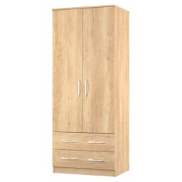 Ready Assembled 2 U Hampshire 2 Door 2 Drawer Wardrobe (Ready Assembled) in Light Brown - thumbnail 4