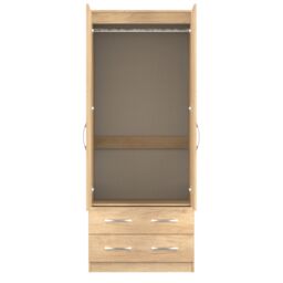 Ready Assembled 2 U Hampshire 2 Door 2 Drawer Wardrobe (Ready Assembled) in Light Brown - thumbnail 8
