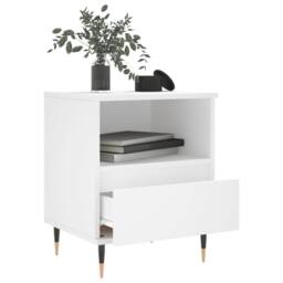 Berkfield Home Bedside Cabinet White 40x35x50 cm Engineered Wood - Size: 40 x 35 x 50 cm - thumbnail 4