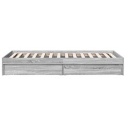 Berkfield Home Bed Frame with Drawers without Mattress Grey Sonoma 75x190 cm Small Single - thumbnail 5