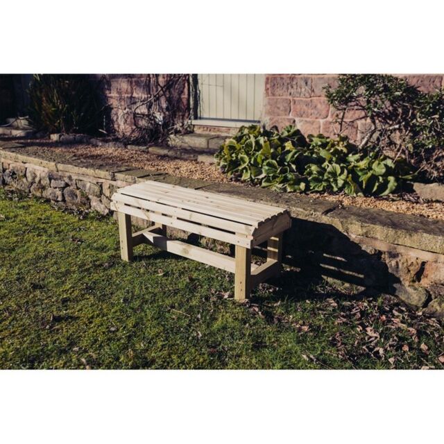 Churnet Valley Garden Furniture Ltd Churnet Backless Garden Bench - Timber - Fully Assembled in Brown - image 1