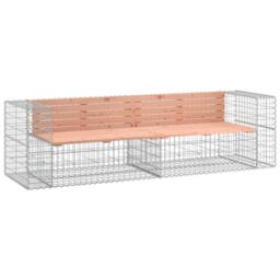 Berkfield Home Garden Bench Gabion Design 244x71x65.5 cm Solid Wood Douglas in Brown - thumbnail 1