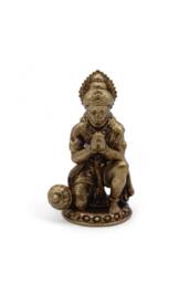 KDMD Brass Miniature Hanuman Figurine - 36mm, Handcrafted Devotional Gift in Bronze - thumbnail 1