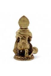 KDMD Brass Miniature Hanuman Figurine - 36mm, Handcrafted Devotional Gift in Bronze - thumbnail 2