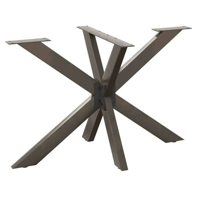 Berkfield Home Dining Table Leg Spider Shape Natural Steel 120x68x(72-73) cm Steel in Black - image 1