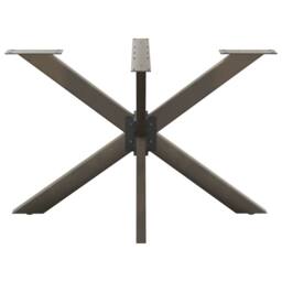 Berkfield Home Dining Table Leg Spider Shape Natural Steel 120x68x(72-73) cm Steel in Black - thumbnail 3