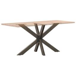 Berkfield Home Dining Table Leg Spider Shape Natural Steel 120x68x(72-73) cm Steel in Black - thumbnail 6