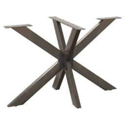 Berkfield Home Dining Table Leg Spider Shape Natural Steel 120x68x(72-73) cm Steel in Black - thumbnail 1