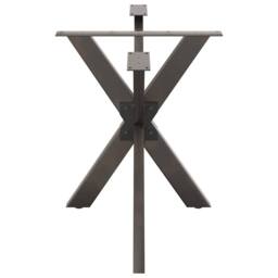 Berkfield Home Dining Table Leg Spider Shape Natural Steel 120x68x(72-73) cm Steel in Black - thumbnail 4
