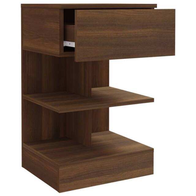 Berkfield Home Decorative Bedside Cabinet Brown Oak 40x35x65 cm Engineered Wood - Size: 40 x 35 x 65 cm - image 1