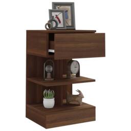 Berkfield Home Decorative Bedside Cabinet Brown Oak 40x35x65 cm Engineered Wood - Size: 40 x 35 x 65 cm - thumbnail 6