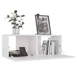 Berkfield Home TV Cabinet White 80x30x30 cm Engineered Wood - Size: 80 x 30 x 30 cm - thumbnail 1