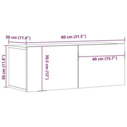 Berkfield Home TV Cabinet White 80x30x30 cm Engineered Wood - Size: 80 x 30 x 30 cm - thumbnail 9