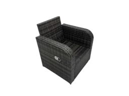 Fimous Garden Outdoor Furniture Set with 2 Side Tables 4 Stools in Dark Grey - thumbnail 6