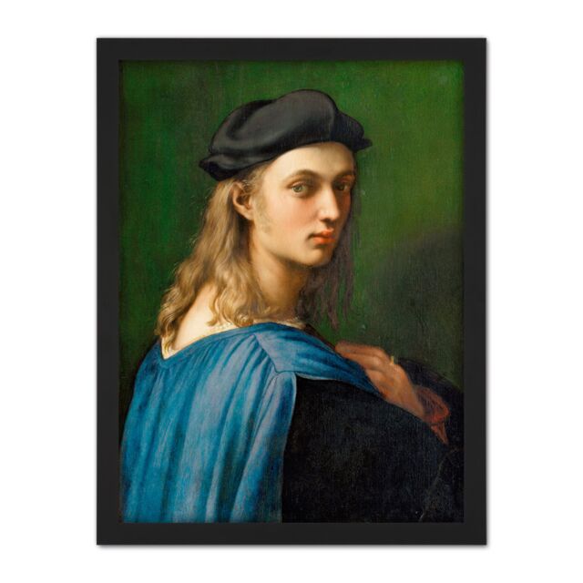 "Artery8 Wall Art Print Raphael Bindo Altoviti Large Framed Wall Décor Art in Brown - Size: W18"" x H24""" - image 1
