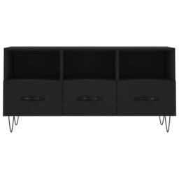 Berkfield Home TV Cabinet Black 102x36x50 cm Engineered Wood - Size: 102 x 36 x 50 cm - thumbnail 5