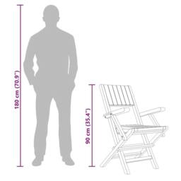 Berkfield Home Folding Garden Chairs 8 pcs 55x61x90 cm Solid Wood Teak in Brown - Size: 55 x 61 x 90 cm - thumbnail 6