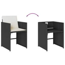 Berkfield Home Garden Dining Set - Black - PE Rattan - 8-seater - Foldable - thumbnail 6