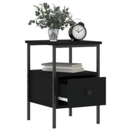 Berkfield Home Durable Bedside Cabinet Black 34x36x50 cm Engineered Wood - Size: 34 x 36 x 50 cm - thumbnail 4