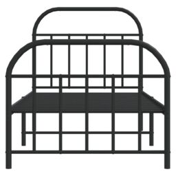Berkfield Home Metal Bed Frame with Headboard & Footboard Black 90x190 cm Single - thumbnail 6