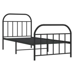 Berkfield Home Metal Bed Frame with Headboard & Footboard Black 90x190 cm Single - thumbnail 5