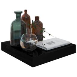 Berkfield Home Durable Floating Wall Shelf High Gloss Black 23x23.5x3.8 cm MDF