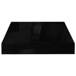 Berkfield Home Durable Floating Wall Shelf High Gloss Black 23x23.5x3.8 cm MDF - thumbnail 4