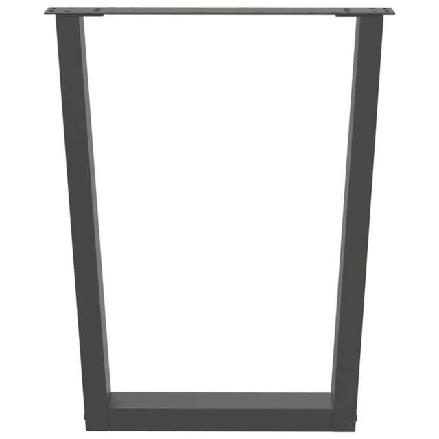 Berkfield Home Modern Dining Table Legs V-Shape 2 pcs Anthracite 60x(72-73.3) cm in Dark Grey - image 1