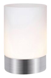 Happy Homewares Small Touch Dimmable Table Lamp with Frosted Glass Shade in Metallic Silver - thumbnail 1