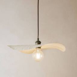 CGC Lighting Wanda Large 45cm Paper Wave Easy Fit Lampshade in White - thumbnail 1