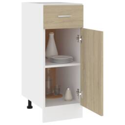Berkfield Home Drawer Bottom Cabinet Sonoma Oak 30x46x81.5 cm Engineered Wood in Light Tan - thumbnail 4