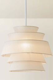 ValueLights Valerie Linen 5 Tier Easy Fit Drum Ceiling Pendant Light Lamp Shade in Natural - thumbnail 3