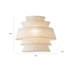 ValueLights Valerie Linen 5 Tier Easy Fit Drum Ceiling Pendant Light Lamp Shade in Natural - thumbnail 7