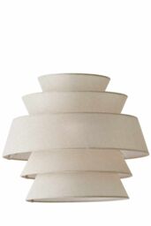 ValueLights Valerie Linen 5 Tier Easy Fit Drum Ceiling Pendant Light Lamp Shade in Natural - thumbnail 6