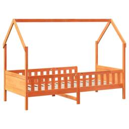 Berkfield Home Kids' House Bed Frame without Mattress Wax Brown 90x190 cm Single Pine - thumbnail 6