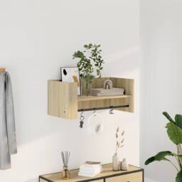 Berkfield Home Wall Shelf Sonoma Oak 70.5x35x30.5 cm Engineered Wood in Tan - thumbnail 1